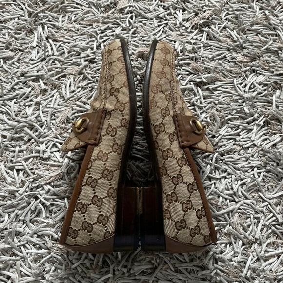 Gucci Loafers Horsebit GG Brown / Beige Monogram Canvas 9 US / 9 E Men’s - Picture 4 of 10